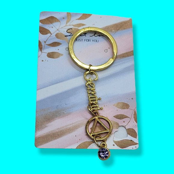 NA Narcotics Anonymous tree of life, gold live your dream keychain! Free goodie - Picture 2 of 4